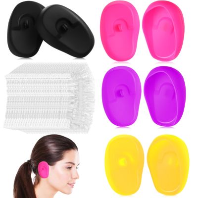 4 Pairs Silicone Ear Covers Reusable Hair Dye Shield for Shower