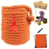 40FT Tug of War Rope,Tug a War Rope,Tug of War Rope Adult with Cotton Rope,10 Medals,2 Flags,Whistle,Ribbon and Storage Bag,Orange ,Field Day Games,Outdoor Games,Family Reunion and Team Building Games view 1