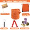 40FT Tug of War Rope,Tug a War Rope,Tug of War Rope Adult with Cotton Rope,10 Medals,2 Flags,Whistle,Ribbon and Storage Bag,Orange ,Field Day Games,Outdoor Games,Family Reunion and Team Building Games view 3