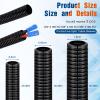 Sasylvia 1/4", 1/2", 3/8" x 100 Ft Split Wire Loom Tubing Automotive Wire Loom Assortment Split Cable Sleeves Bulk Flexible Electrical Conduit Protective Kit view 2