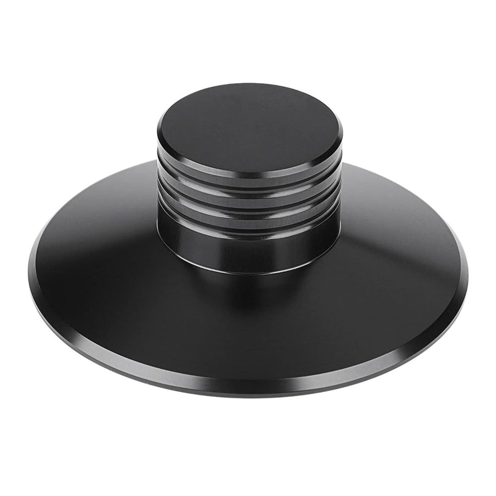 Record Weight Stabilizer, Turntables Metal Disc Stabilizer Record Weight with Protective Base Pad for Record Player (Black)