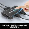 eKL USB 3.0 Switch 4 Computers Share 4 USB 3.0 Ports USB Switcher for PC Laptop Mouse Keyboard Scanner Printer One Button Switch with 3.5mm Headphone Jack and 4 Pack Cables view 3