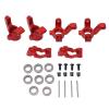 OUKENS RC Steering Group Assembly Set Car Model Accessory Aluminum Alloy RC Car Steering Assembly Kit for Car Upgrade Parts (Blue and Red) (Blue) view 1