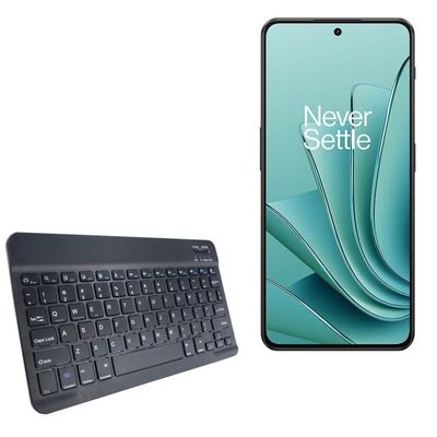 BoxWave Keyboard Compatible with OnePlus Ace 2V - SlimKeys Bluetooth Keyboard, Portable Thin with Chiclet-Style Keys - Jet Black