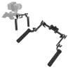 Universal 15mm Rosette Handle Set for DSLR Video Camera Shoulder Mount Rigs, with Adjustable Dual Handle System, 3/8in 1/4in Expansion Holes, Quick Mount view 4