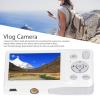 8K Digital Camera, 2.7inch 68MP Vlogging Selfie Dual Screen Camera with 16X Digital Zoom, 20 Built in Beauty Filters, 750mAh Digital Video Camera for Vlogging (White) view 3
