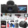Sony ZV-1 II Vlog Camera for Content Creators and Vloggers (Black) (ZV-1M2/B) + Pro Mic + 64GB Card + Corel Photo Software + 2 x NP-BX1 Battery + Card Reader + LED Light + Soft Bag + More (Renewed) view 1
