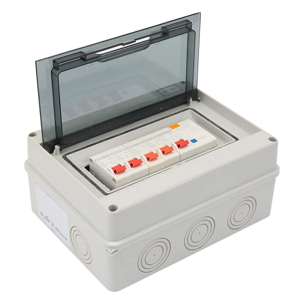 Asixxsix 4 Way Garage Consumer Unit 63A 30mA RCD 4MCB, Small Size, High Breaking Capacity, IP65 for Garages, Workshops, Outbuildings