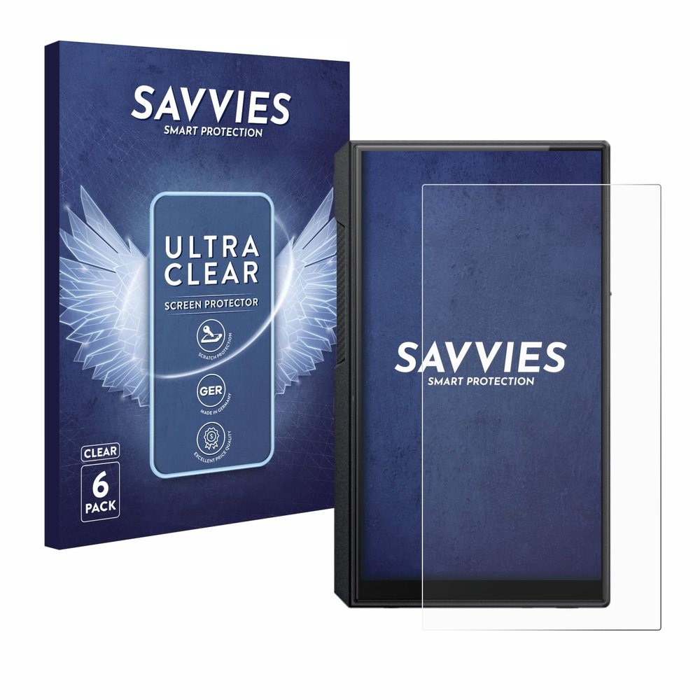 savvies Screen Protector compatible with FiiO M11s Protection Film Clear 6-Pack