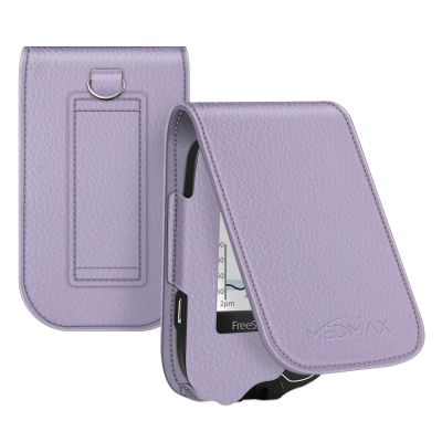 MEDMAX PU Leather Protective Case for Freestyle Libre 3 2 / Libre Reader, Lightweight Shockproof Diabetic Storage Carrying Case with Carabiner Clip and Handle (Lilac Purple)