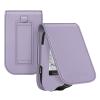 MEDMAX PU Leather Protective Case for Freestyle Libre 3 2 / Libre Reader, Lightweight Shockproof Diabetic Storage Carrying Case with Carabiner Clip and Handle (Lilac Purple)