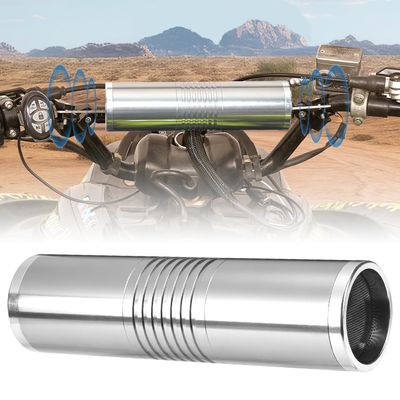 KEMIMOTO Motorcycle Speaker, ATV Motorcycle Stereo Speaker, Waterproof Motorcycle Radio Sound Bar 0.7-1 in, 60 Watts Max Built-in Amplifier, AUX in, USB, Bluetooth-Compatible, FM Radio, Silver