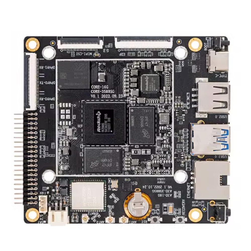 AIO-3588SG Octa-Core 8K AI Mainboard Features Frequency of up to 2.4GHz, 6 Tops Computing Power NPU (4G LPDDR4 32G eMMC)