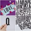 8 Sheets Letter Number Stickers, 2 Inch Vinyl Alphabet Stickers, Self-Adhesive Punctuation Letter Number Sticker for Mailbox, Scrapbooking, Decoration, Craft, Arts, DIY, Decor- Black view 3