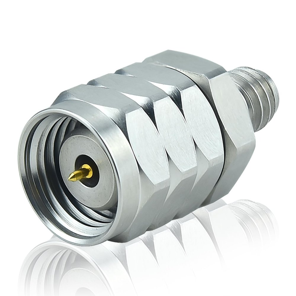 1.0 mm 1.85 mm Wave Connector Precision 1.0 mm Female to 1.85 mm Male Adapter Stainless Steel Body Microwave Adapter, 50 Ohm,DC to 67 GHz, VSWR 1:1.2