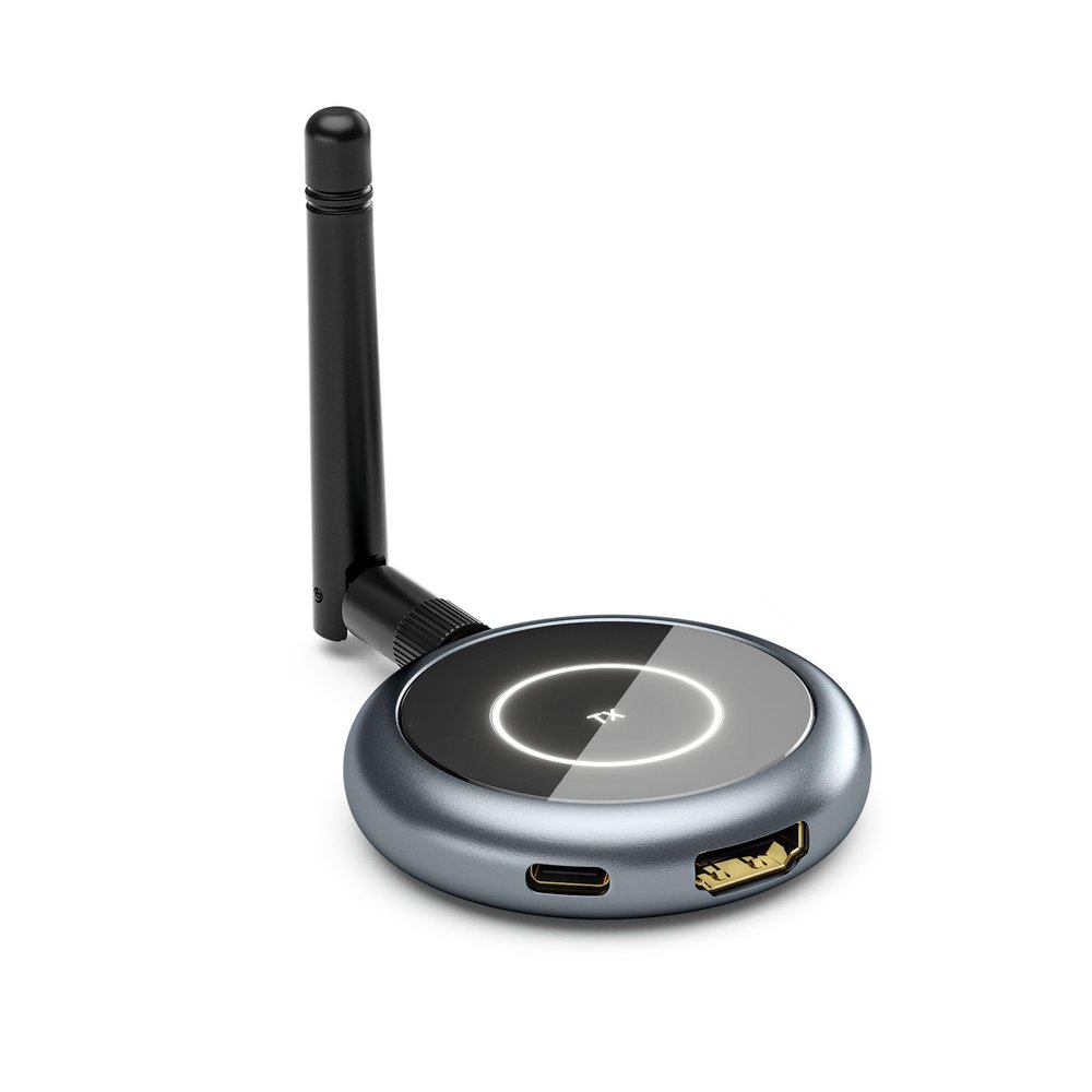 AIMIBO Wireless HDMI Transmitter, Turn i-Pad into a Second Screen, Up to 4 Phones/Tablets, Extend Laptop Screen, Stream 1080P Video & Audio from HDMI Devices to iOS/Android Devices with RScreen App