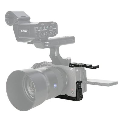 NICEYRIG FX3 FX30 L-Shape Plate Bracket for Sony, Assembly Cage Kit with Cold Shoe Extension Mount, Quick Release Base Plate for Arca-Swiss - 445