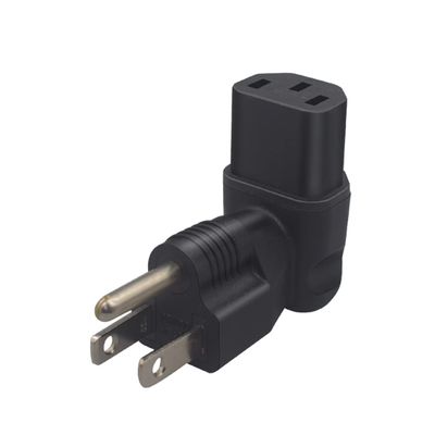 JORINDO NEMA 5-15P to IEC320 C13 AC Power Converter,American Standard 3-pin Plug to C13 3-Hole Power Converter PlugL-Shape USA 5-15P Male 3 Prong to C13 Female Laptop Power Adapter Plug