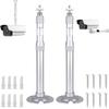 AlfaView Extendable Mounting Pole for Security Camera, 20cm-40cm Telescopic Mounting Pole with 1/4" Thread Adapter, Universal Aluminum Ceiling Wall Mount for Dome Bullet Camera (Silver) view 1