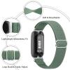 Vancle Elastic Bands for Fitbit Inspire 3 Bands Women, Breathable Adjustable Replacement Stretchy Nylon Loop Wristband Sport Straps Compatible with Fitbit Inspire 3 Fitness Tracker (Green) view 2