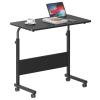 DlandHome Mobile Bed Table 31.5 Inch, Adjustable Side Table Laptop Computer Stand Desks with Tablet Slot Cart Tray Wheels,Black#2 view 1