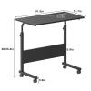 DlandHome Mobile Bed Table 31.5 Inch, Adjustable Side Table Laptop Computer Stand Desks with Tablet Slot Cart Tray Wheels,Black#2 view 3