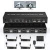 Displayport+HDMI Dual Monitor KVM Switch for 4 PCs, 4K 60Hz KVM Switch 2 Monitors 4 Computers, with Audio Microphone Output and 3 USB 2.0 Ports, HDMI+DP Monitor Switch for 4 PCs 2 Monitors
