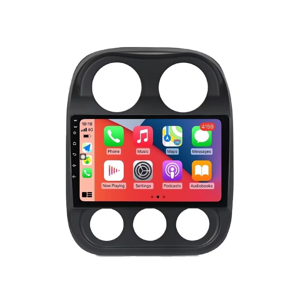 10.1" 2+32GB Touch Screen Android 12 Car Radio for Jeep Compass Patriot 2010-2016 Stereo Dash Kit Built-in Car-Play Android Auto GPS Navigation,Support FM/SWC/Rear View