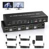 4 Port HDMI Dual Monitor KVM Switch, Supports EDID, 4K 60Hz KVM Switch 2 Monitors 4 Computers, with Audio Microphone Output and 3 USB 2.0 Ports, PC Monitor Keyboard Mouse Switcher for 4 PCs view 1