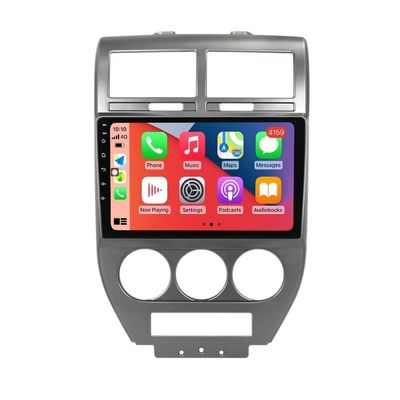 10.1" 2+32GB Touch Screen Android 12 Car Radio for Jeep Compass 1 MK 2006-2010 Stereo Dash Kit Built-in Car-Play Android Auto GPS Navigation,Support FM/SWC/Rear View