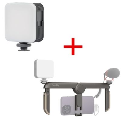 Bundle:SmallRig P96 LED Video Light 3286B+SmallRig P20 Foldable Universal Phone Cage 4047