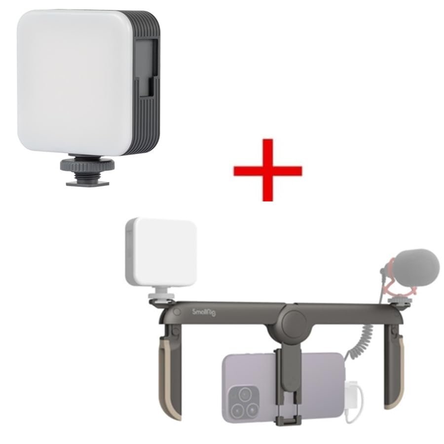Bundle:SmallRig P96 LED Video Light 3286B+SmallRig P20 Foldable Universal Phone Cage 4047