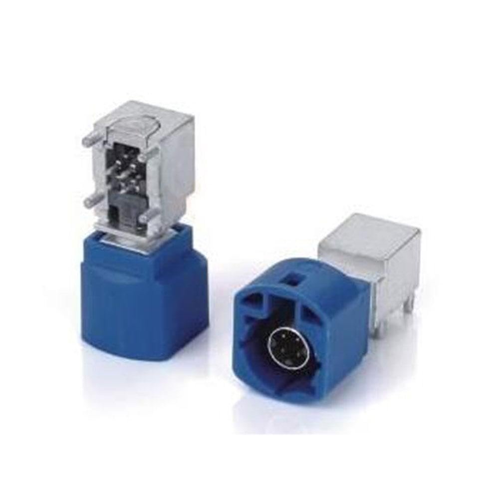 GXMRHWY HSD 4 Pin C Coding Right Angle Vehicle Connector Male Blue GPS Signal Panel Mount