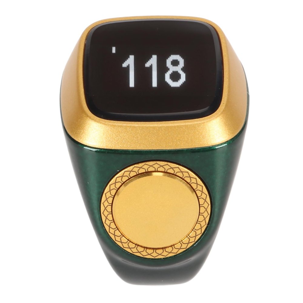 Bluetooth Finger Ring Counter,0.49in Smart Rechargeable Step Counting Ring,Pedometer Ring for Men Women,Smart Ring with Vibration Reminder,for Android 5.1,iOS 10.0 or Later,18mm