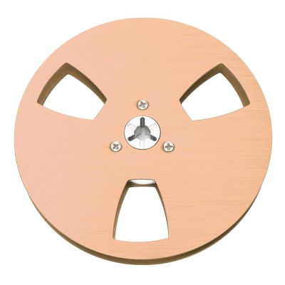 5 Inch Takeup Reel, Open Reel Aluminum Alloy Takeup Reel, 3 Wind Resistance Holes, 1/4 Empty Tape Reel for Opening Machine Part (Gold)