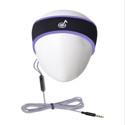 MMUSS Sleep Headphones with Headband with Ultra Thin Stereo Speakers Control Button.Perfect for Sleeping,Sports,Air Travel,Meditation and Relaxation (SHButton Purple 3.5mm)