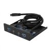 SUNGOOYUE USB3.0 Audio Floppy Front Panel, 3.5inch 2 USB3.0 Interfaces with Mic Audio - Ni and Gold Plated Terminal view 1