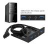 SUNGOOYUE USB3.0 Audio Floppy Front Panel, 3.5inch 2 USB3.0 Interfaces with Mic Audio - Ni and Gold Plated Terminal view 2