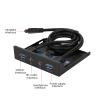 SUNGOOYUE USB3.0 Audio Floppy Front Panel, 3.5inch 2 USB3.0 Interfaces with Mic Audio - Ni and Gold Plated Terminal view 4