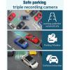 Car Dash Cam, Front Rear Inside 3 Lens Dashboard Camera Recorder with Clear Night Vision Loop Recording, 2.0 Inch Screen, 24 Hours Parking Mode view 2