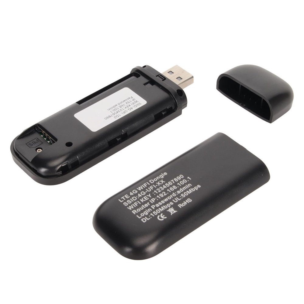 Portable 4G LTE USB Mini Router, 4G 150Mbps Mobile Internet Devices, Unlocked 4G dongle with High Safety, Simple Use for Travel Home Office (Black)