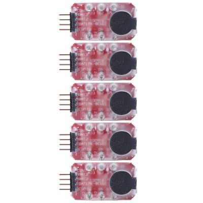 5 Pcs Lithium Battery Low Voltage Alarm Sound Light Warning Real Time Detection Battery Voltage Buzzer Alarm for 2S 3S