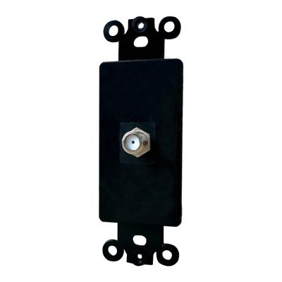 BUPLDET 1 Port Coax Cable Wall Plate Insert - Coaxial Keystone Jack Insert Cover Plate for Midsize/Oversize Decorator Wallplate - Black