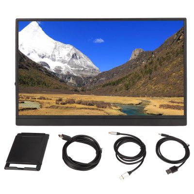 GOWENIC 17.3 Inch Portable Monitor Lightweight Dual Laptop Screen Extender, Dual Laptop Monitor Screen with Full HD Screen and Dual Speakers (Black)