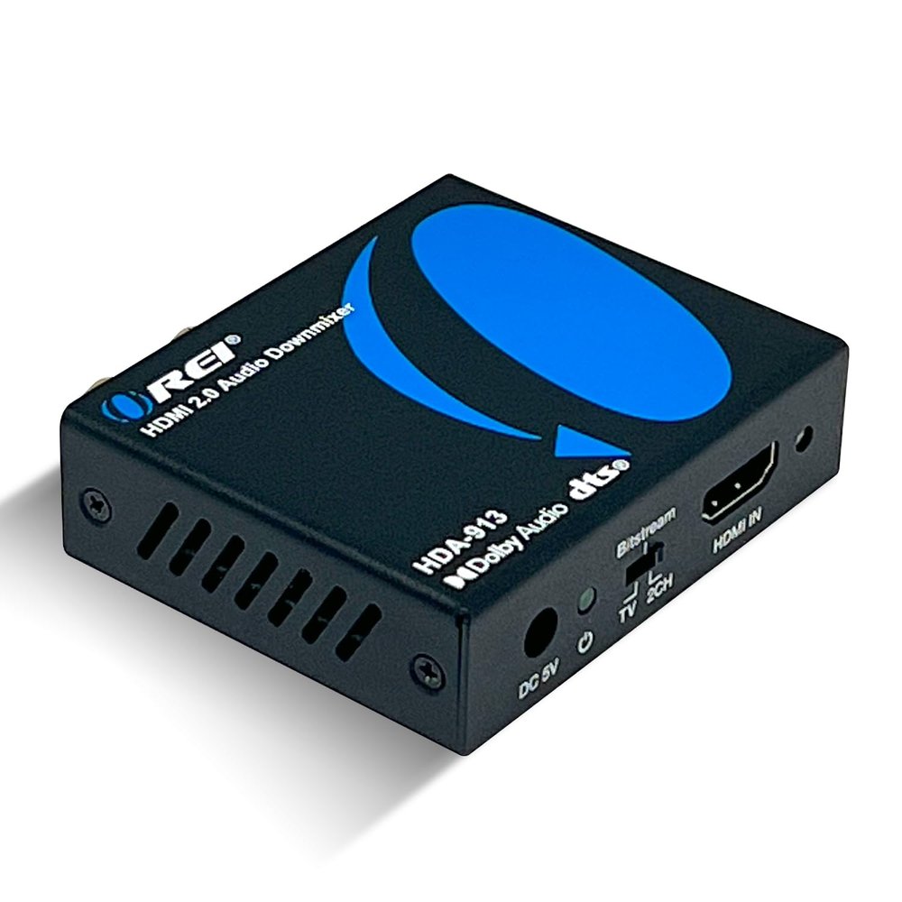 OREI 4K HDMI Audio Decoder Extractor, Downmix Audio Decoding DTS to Analog 3.5mm Jack Support Headphone/Speaker L/R Outputs or Optical SPDIF (HDA-913)