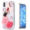STENES Sparkle Case Compatible with Samsung Galaxy Z Fold 5 5G Case - Stylish - 3D Handmade Bling Girls Lipstick Rose Lips Rhinestone Crystal Diamond Design Girls Women Cover - Pink view 1