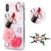 STENES Sparkle Case Compatible with Samsung Galaxy Z Fold 5 5G Case - Stylish - 3D Handmade Bling Girls Lipstick Rose Lips Rhinestone Crystal Diamond Design Girls Women Cover - Pink view 2