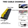 Vffoto 3 Pack 2 Channel PVC Rubber Durable Cable Protector Ramp Cover, Supports 11000lbs Load Capacity Heavy Duty Cord Protection w/Flip-Open Top Cover for Wire/Hose/Pipe Hider Driveway & Indoor view 3
