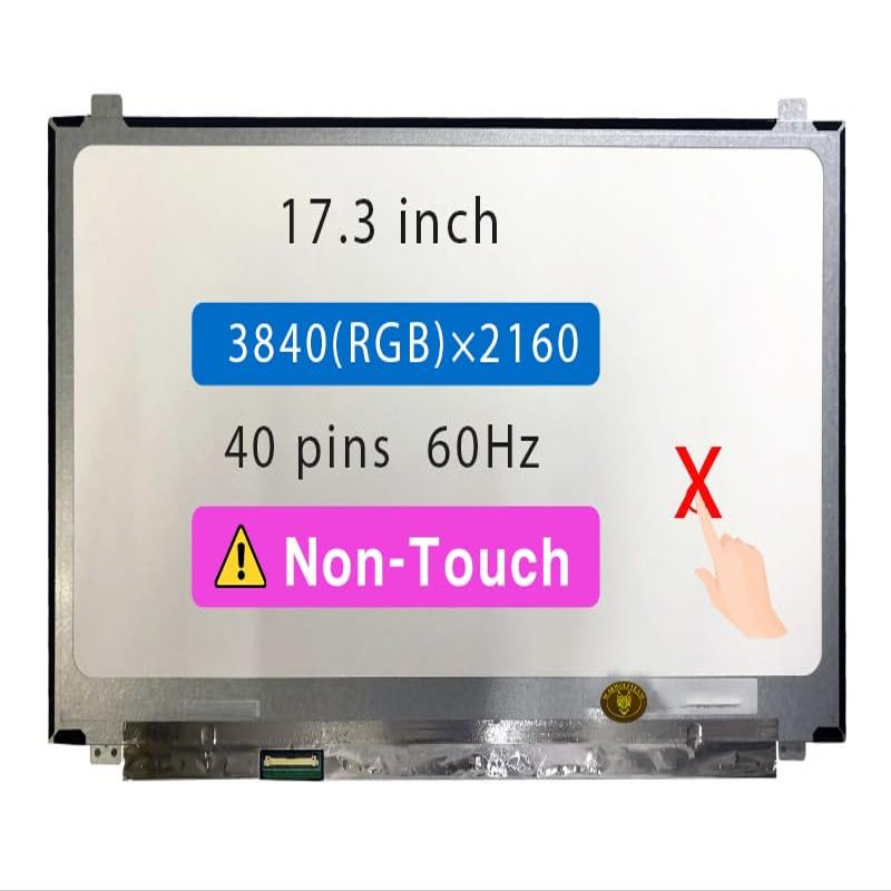 17.3" Screen Replacement for Lenovo Thinkpad P73 20QS0007AU LCD Display Panel 40 pin (UHD 38402160 Non-Touch)