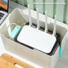 Diydeg Router Storage Box, Decorative Router Storage Rack with Modem Cable Router Cover, Organized Power Strip Cable Management Hider Rack for Home, Office, Bedroom, Living Room view 2